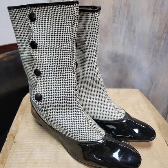 1960s Mod boots by Hullabaloo- Herringbone checked-  7 AA (Narrow width) - Picture 8 of 15